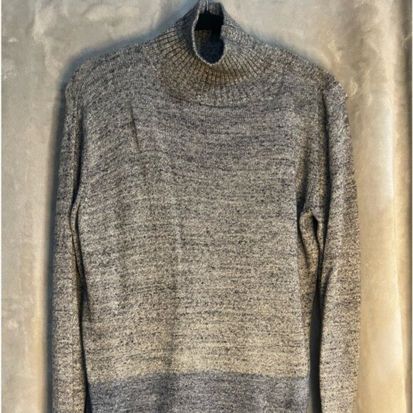 Gap Womens Gray Marled Mock Turtle Neck Sweater Button Ribbed Long Sleeve Relax - Picture 5 of 13